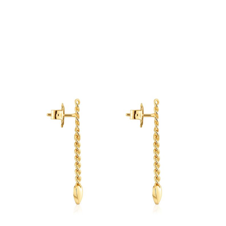Pendientes corazón baño de oro 18 kt sobre plata Bold Motif-1
