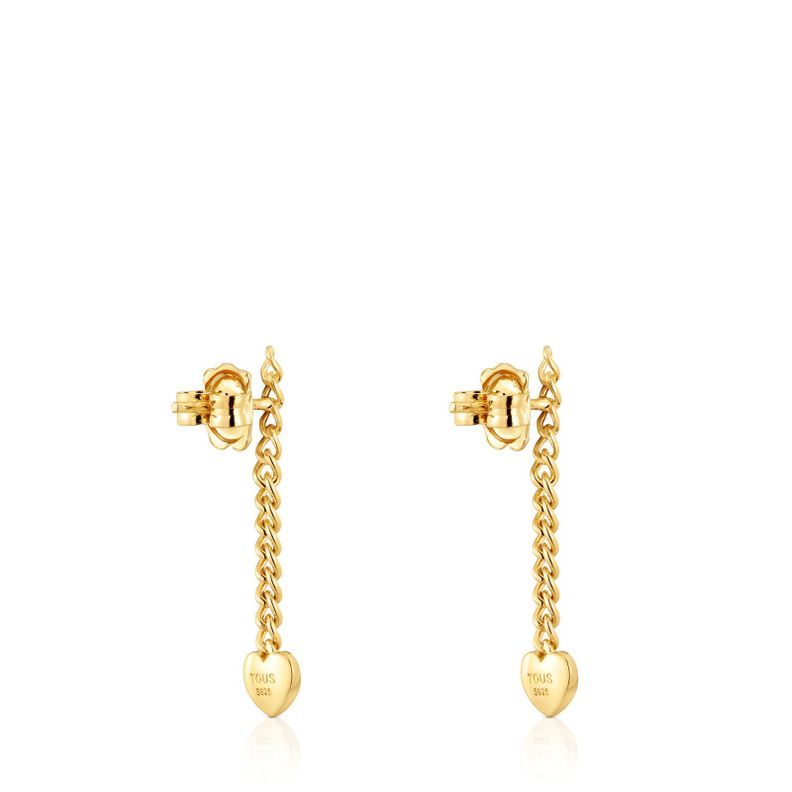 Pendientes corazón baño de oro 18 kt sobre plata Bold Motif-2