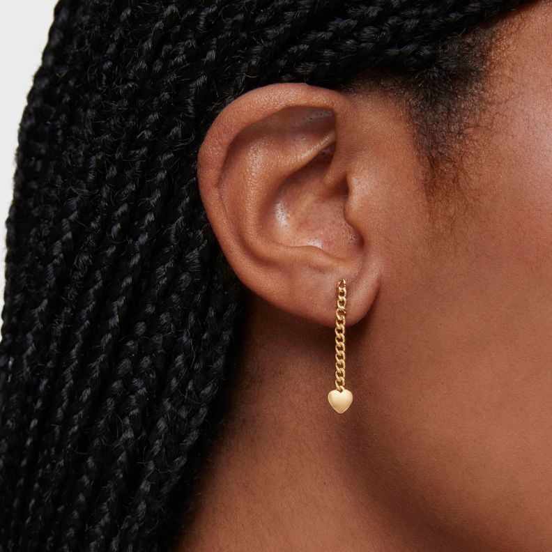 Pendientes corazón baño de oro 18 kt sobre plata Bold Motif-5
