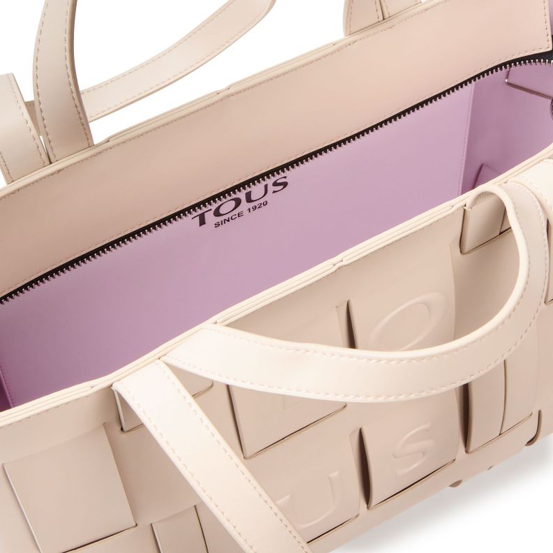 Bolso Capazo beige y malva Damas Tous-2