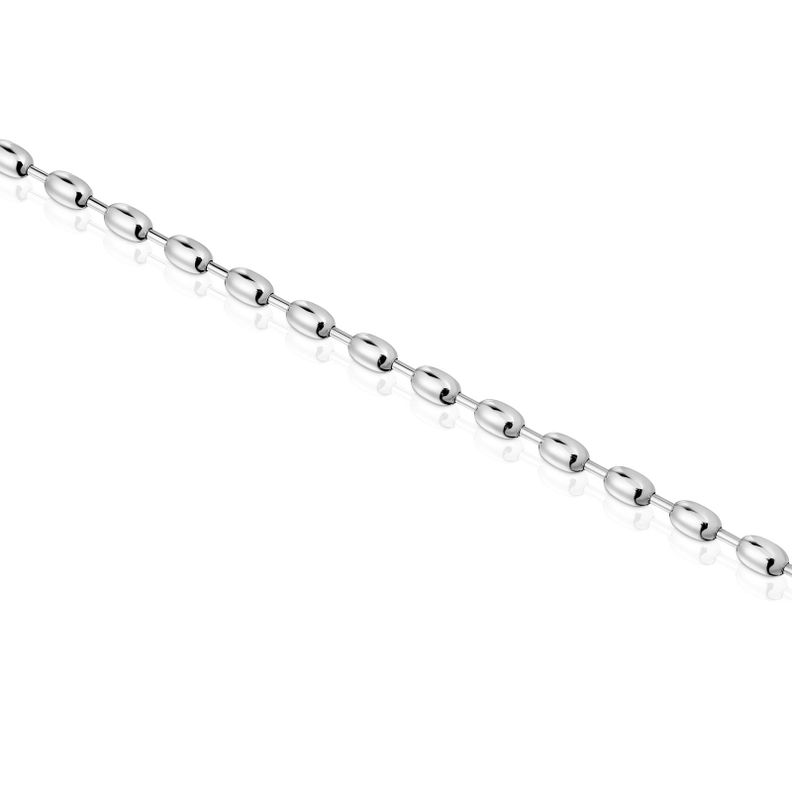 Pulsera cadena de plata con motivos bola ovales Hold Oval-2