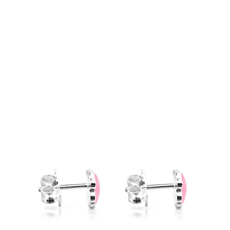Aros Color de Plata con Cuarcita Rosa Tous-1