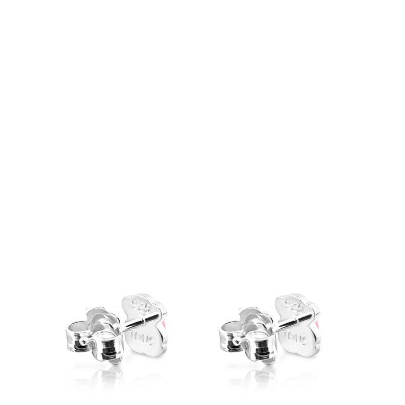 Aros Color de Plata con Cuarcita Rosa Tous-2