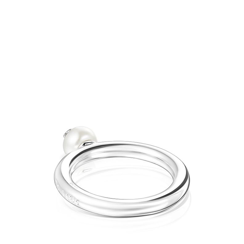 Anillo Icon Pearl de plata y perla motivo Oso Tous-2