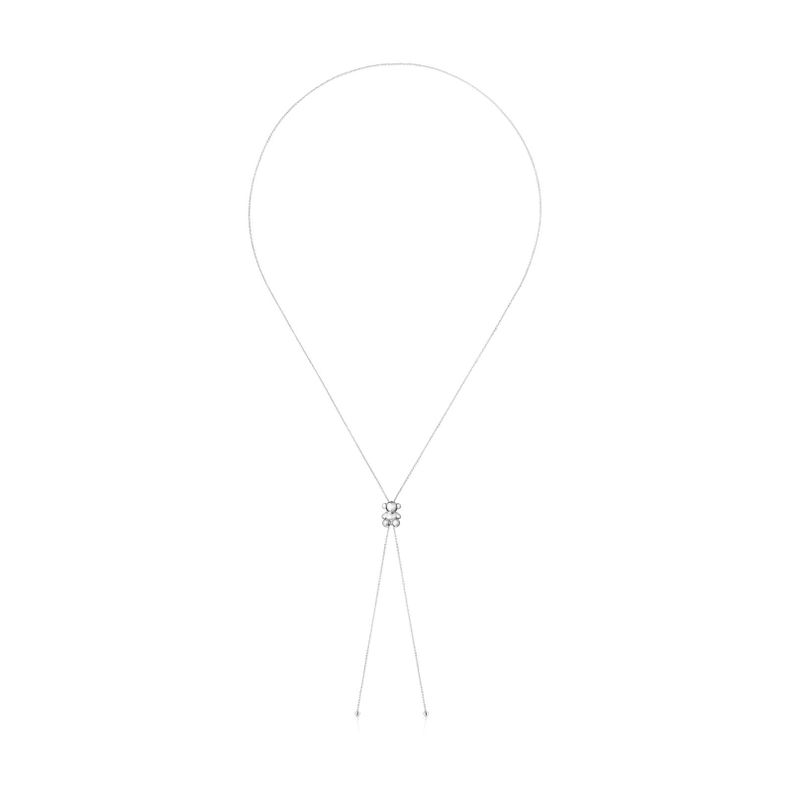 Collar largo de plata y motivo oso Bold Bear-1