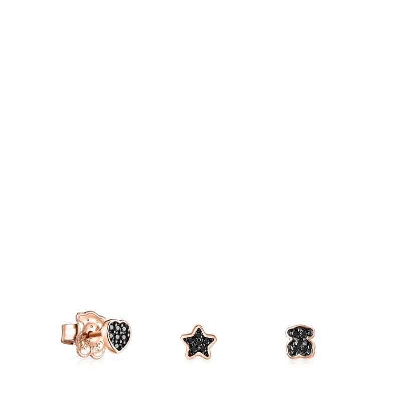 Pack Tous de Pendientes Motif de Plata Vermeil rosa-0