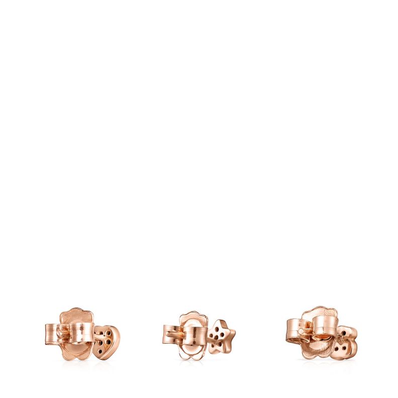 Pack Tous de Pendientes Motif de Plata Vermeil rosa-2