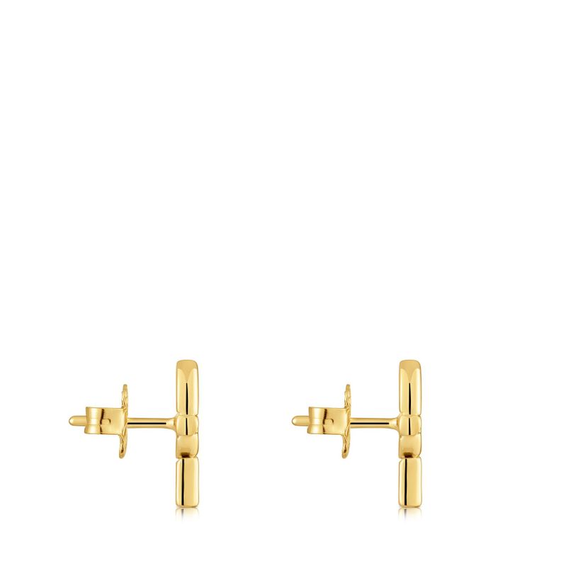 Pendientes pequeños con baño de oro 18 kt sobre plata 14 mm TOUS MANIFESTO-1
