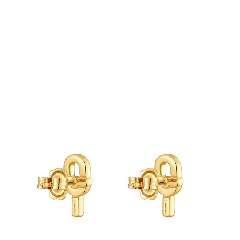 Pendientes pequeños con baño de oro 18 kt sobre plata 14 mm TOUS MANIFESTO-2