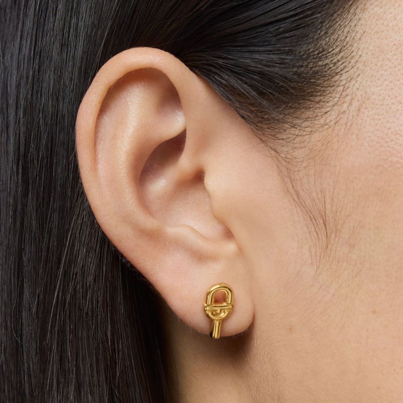 Pendientes pequeños con baño de oro 18 kt sobre plata 14 mm TOUS MANIFESTO-5