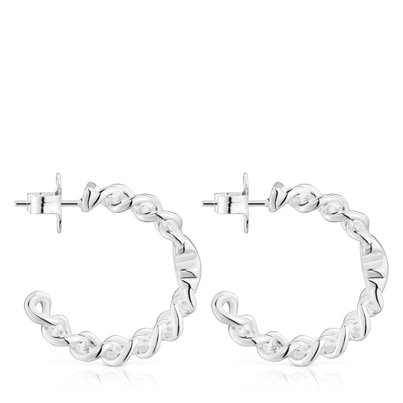 Pendientes aro de plata motivo oso Bold Motif-1