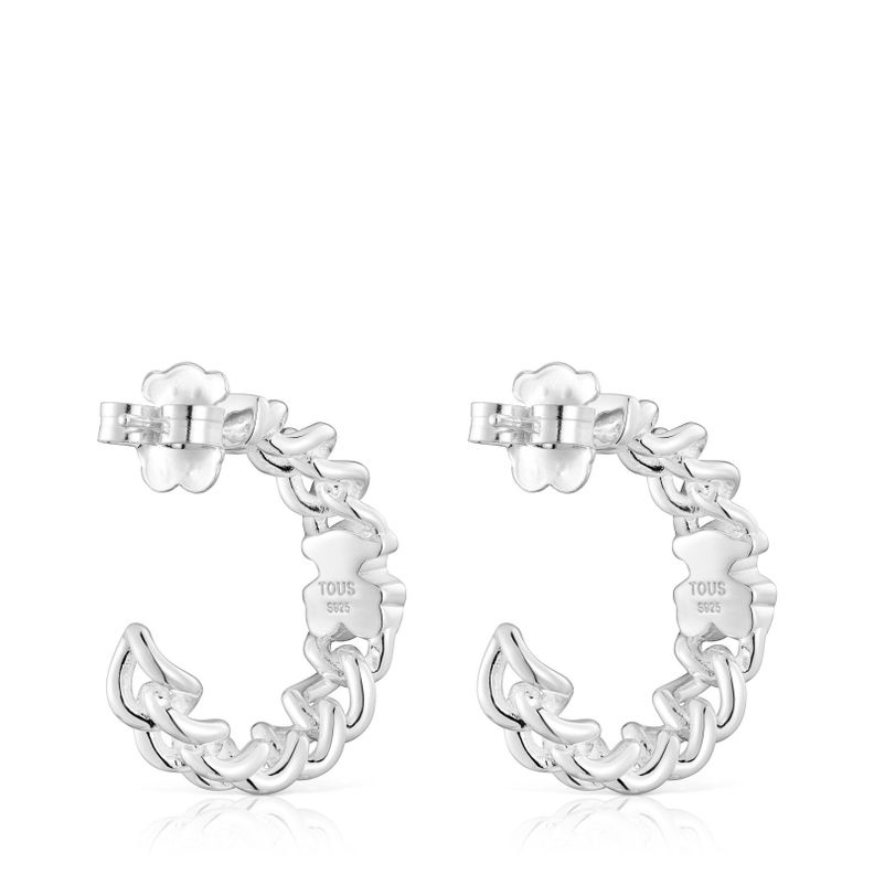 Pendientes aro de plata motivo oso Bold Motif-2