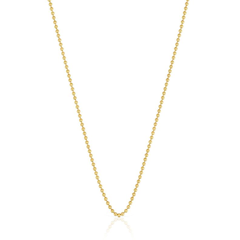 Gargantilla de baño de oro sobre plata con bolas 45 cm-0