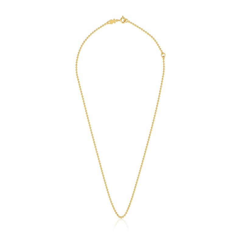 Gargantilla de baño de oro sobre plata con bolas 45 cm-1