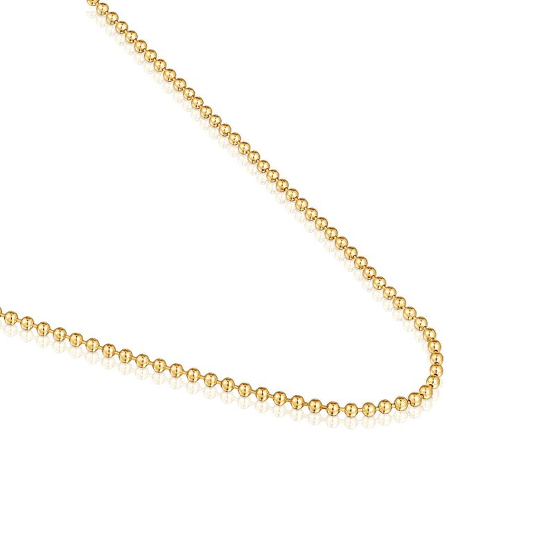 Gargantilla de baño de oro sobre plata con bolas 45 cm-2