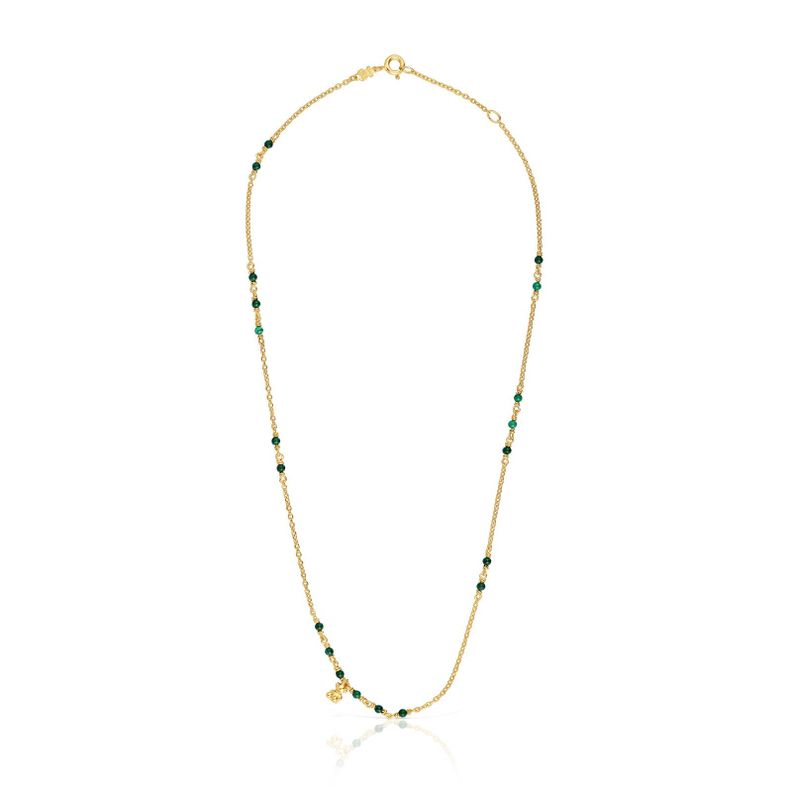 Collar de plata vermeil y malaquita Bold Bear-1