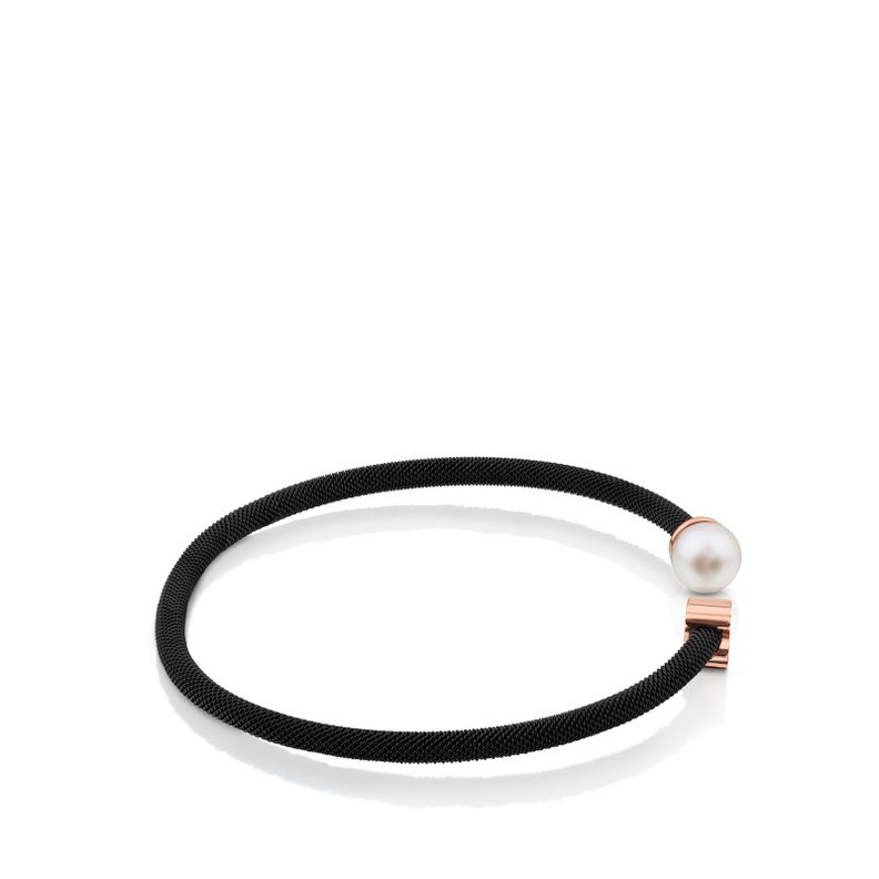 Pulsera Tous Icon Mesh de Acero y Plata Vermeil rosa-1