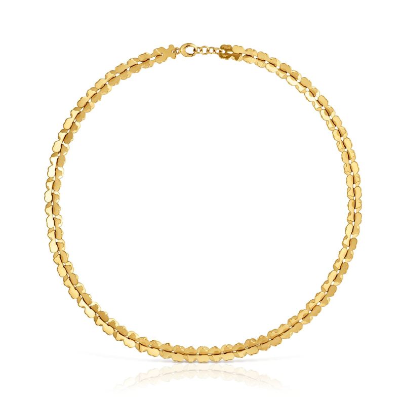 Collar corto de acero en dorado con motivos oso Carrusel