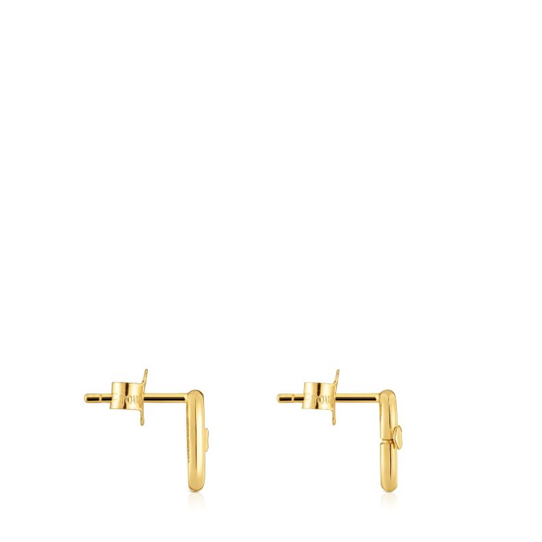 Pendientes pequeños de oro 10 mm Hold Oval-1