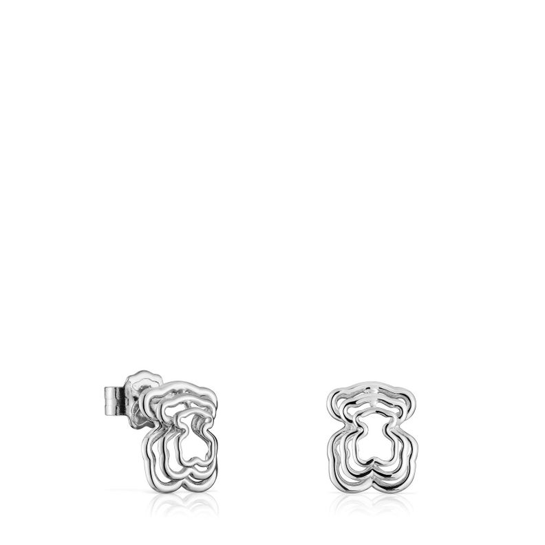Aros oso de plata Bickie-0