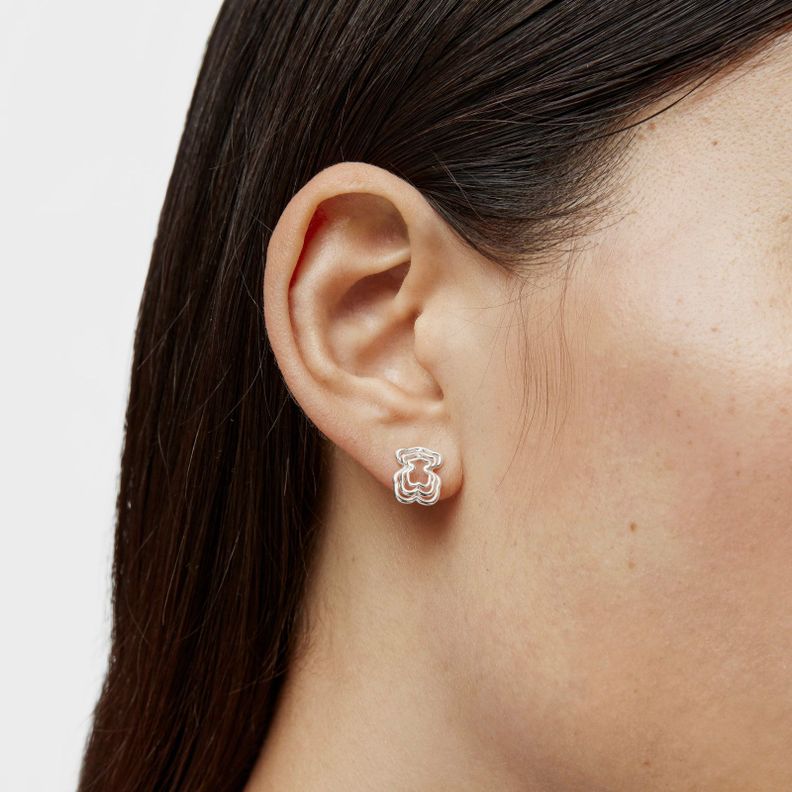Aros oso de plata Bickie-3