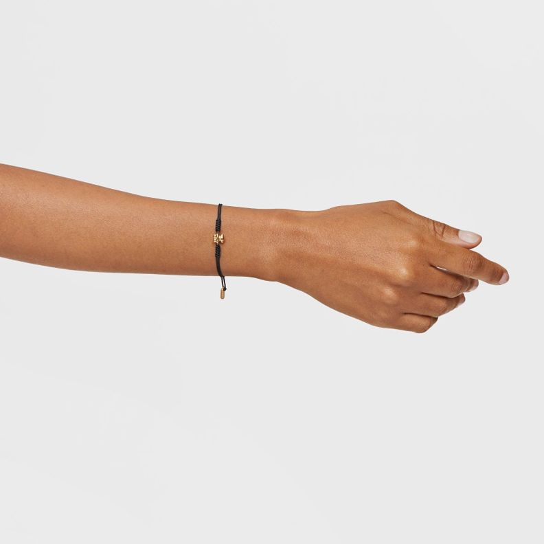 Pulsera de nylon y oso de oro en color negro Bold Bear-5