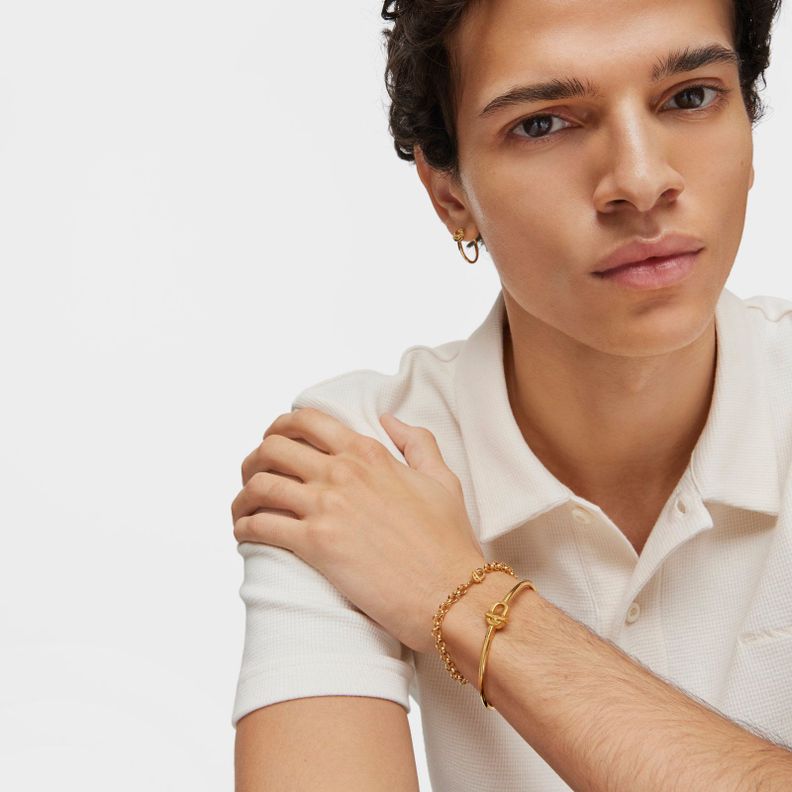 Pulsera esclava con baño de oro 18 kt sobre plata MANIFESTO-4