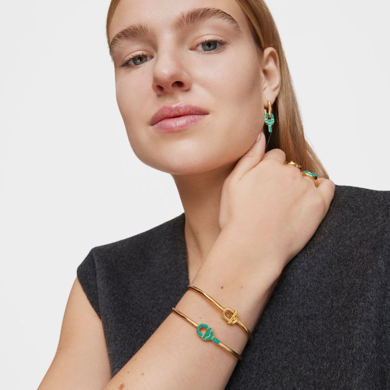Pulsera esclava con baño de oro 18 kt sobre plata MANIFESTO-5