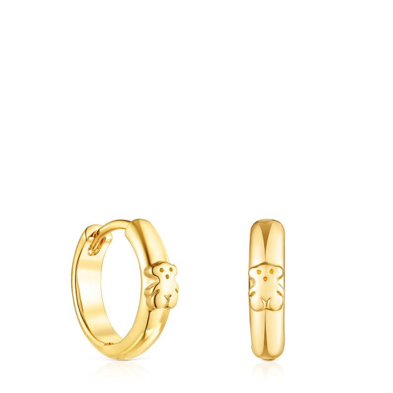 Aros aro oso con baño de oro 18 kt sobre plata TOUS Basics-0