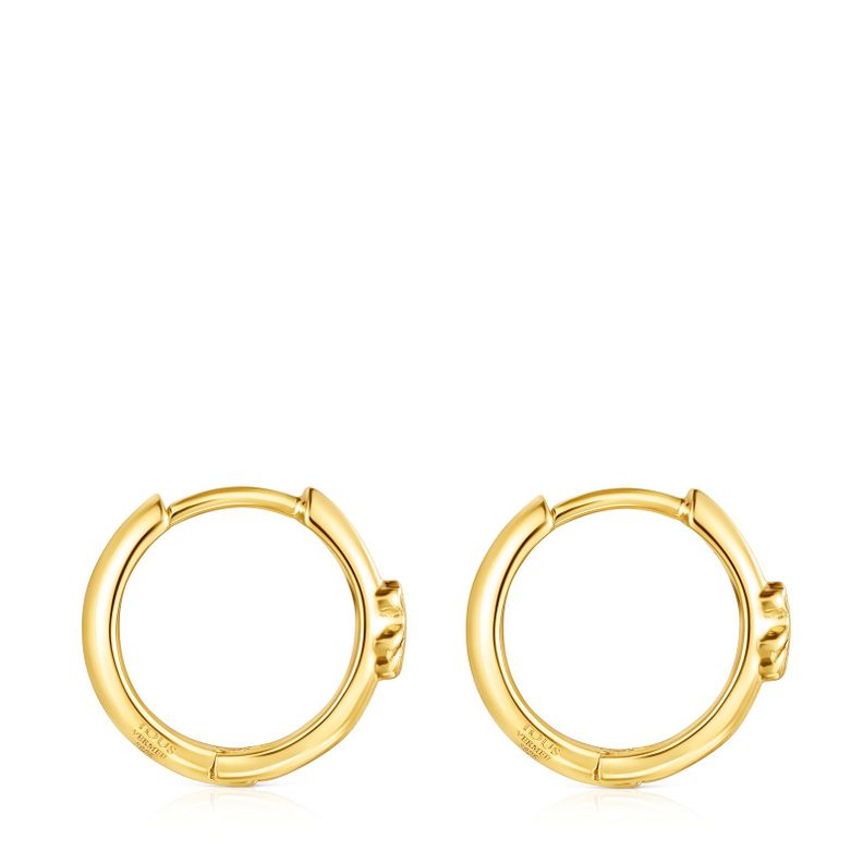 Aros aro oso con baño de oro 18 kt sobre plata TOUS Basics-1