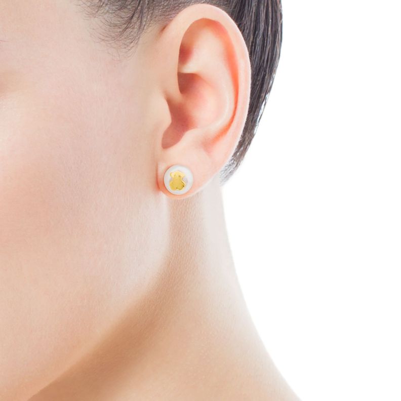 Pendientes Tous con perla  Bear de Oro-2