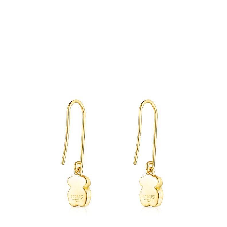 Pendientes largos Icon Color Plata Vermeil y malaquita Tous-2