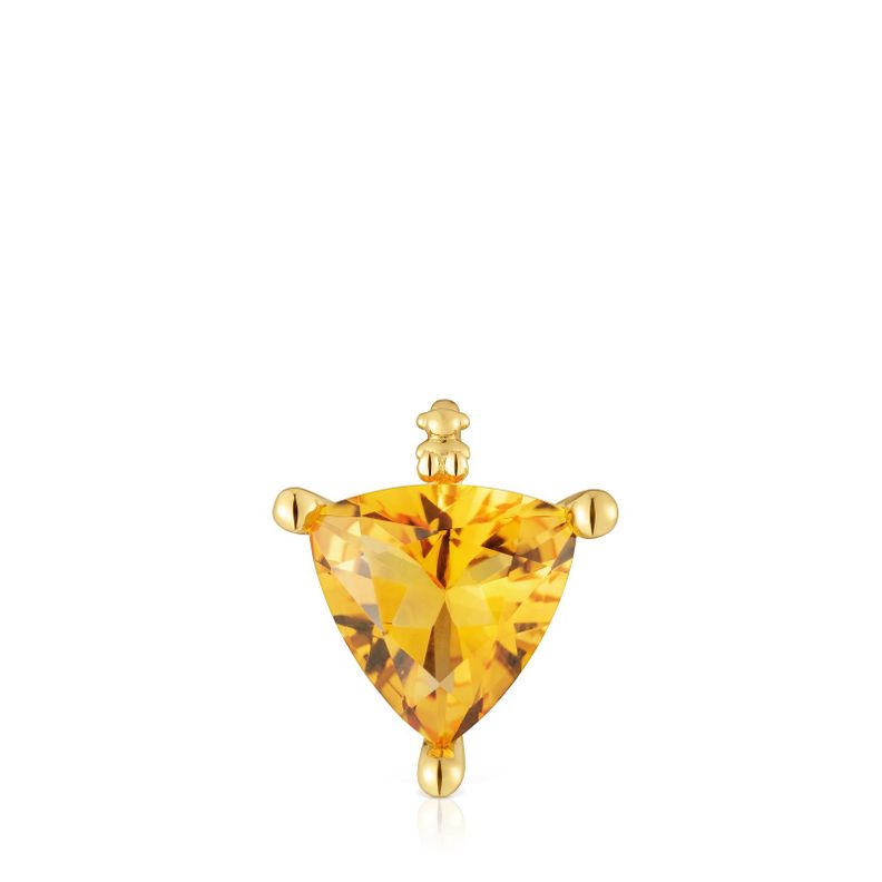 Colgante con baño de oro 18 kt sobre plata y citrino-0