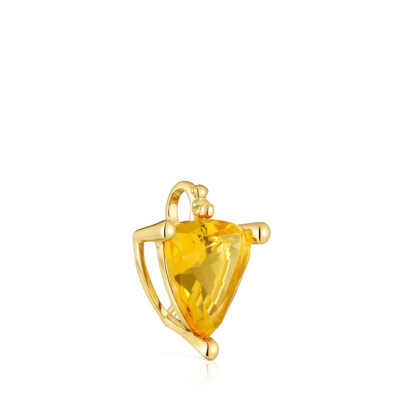 Colgante con baño de oro 18 kt sobre plata y citrino-1