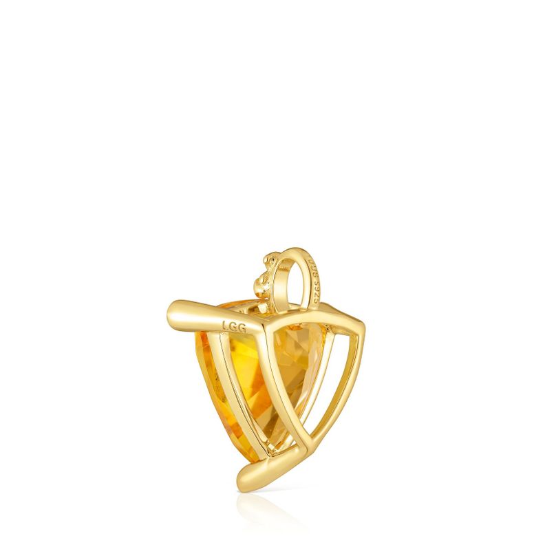 Colgante con baño de oro 18 kt sobre plata y citrino-2