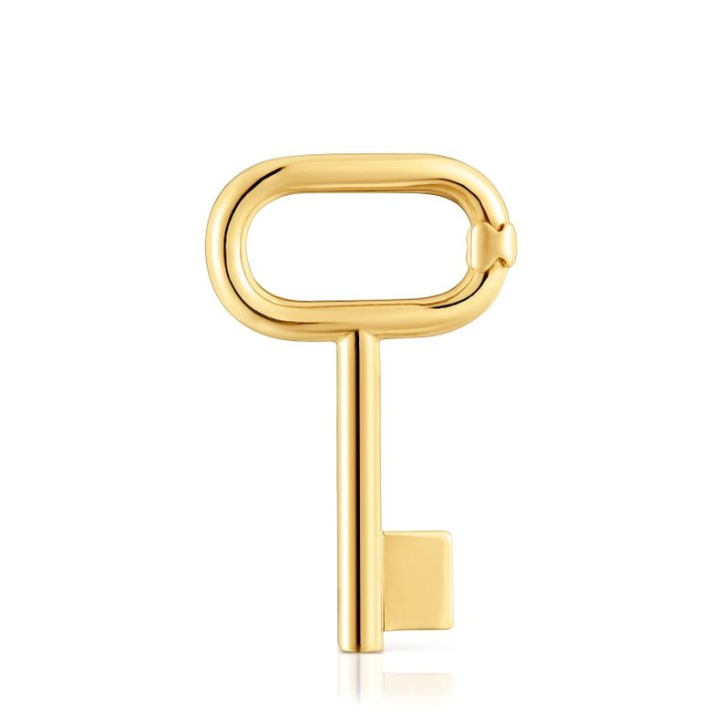 Colgante con bano de oro 18 kt sobre plata motivo llave 32 mm TOUS Unlock Dorado