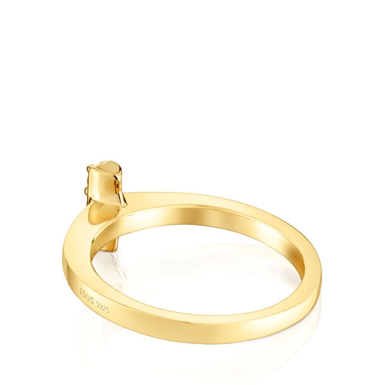 Anillo pequeño con baño de oro 18 kt sobre plata y rodolita Basic Colors-1