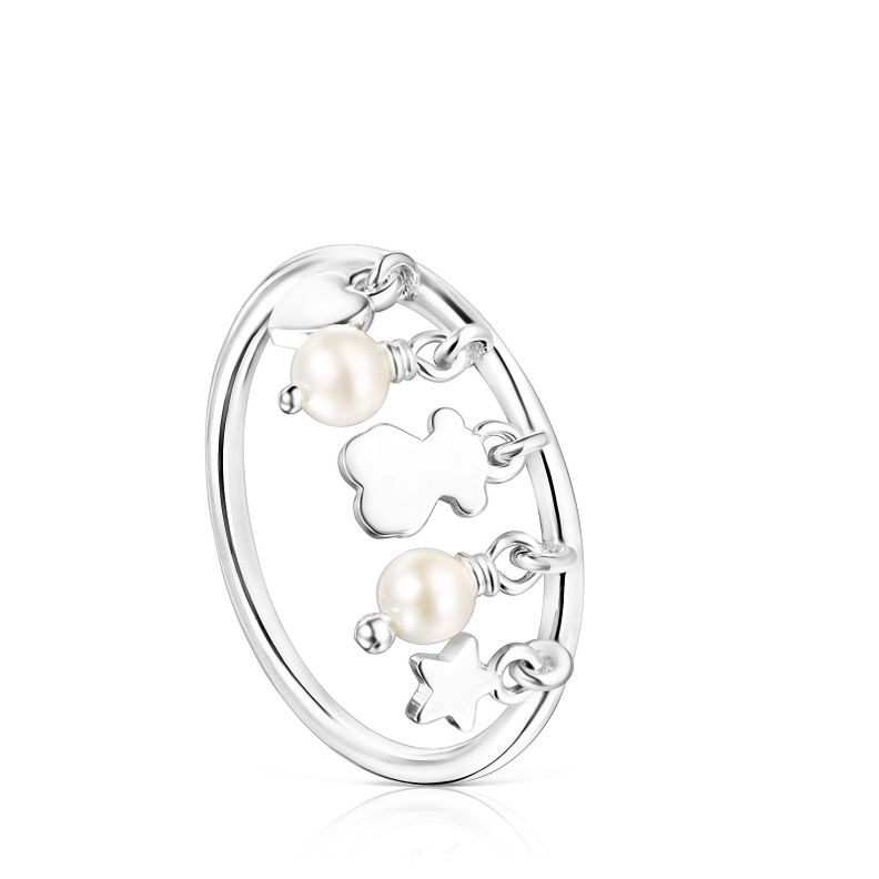Anillo Cool Joy de Plata, Perlas, Oso, Corazón Estrella Tous-0