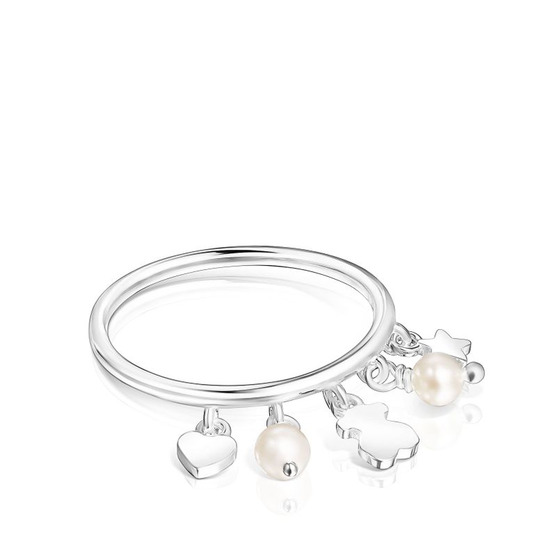 Anillo Cool Joy de Plata, Perlas, Oso, Corazón Estrella Tous-1