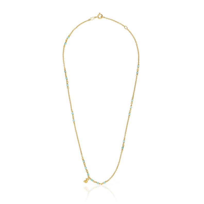 Collar de plata vermeil y amazonita Bold Bear-1
