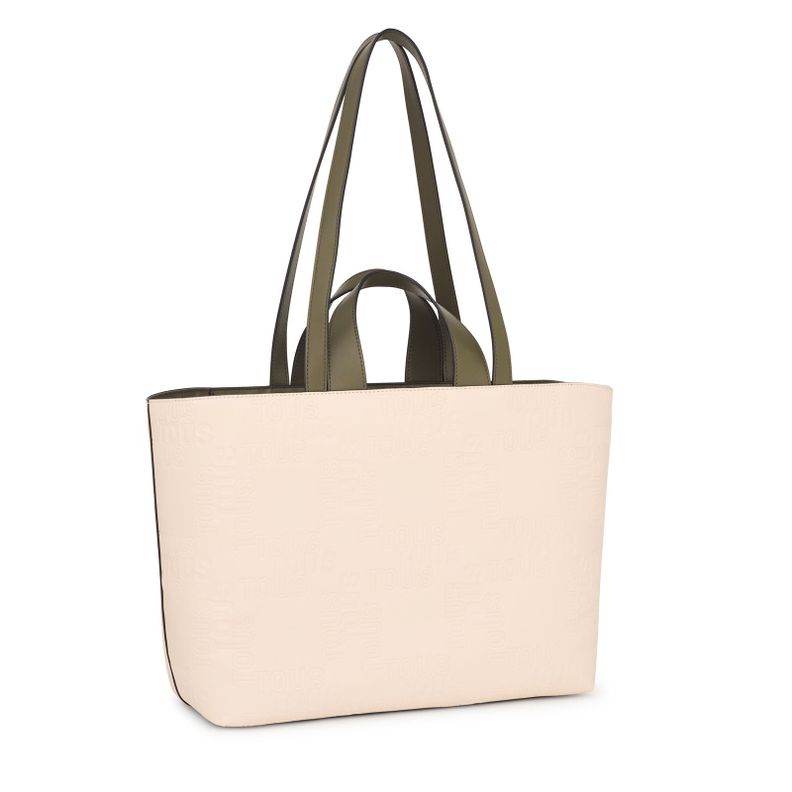 Capazo mediano beige y caqui Nanda Tous-1