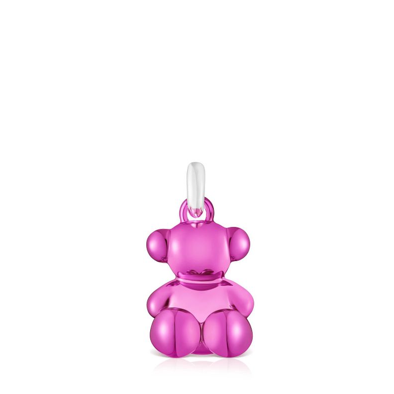 Colgante oso de acero en color rosa Bold Bear-0