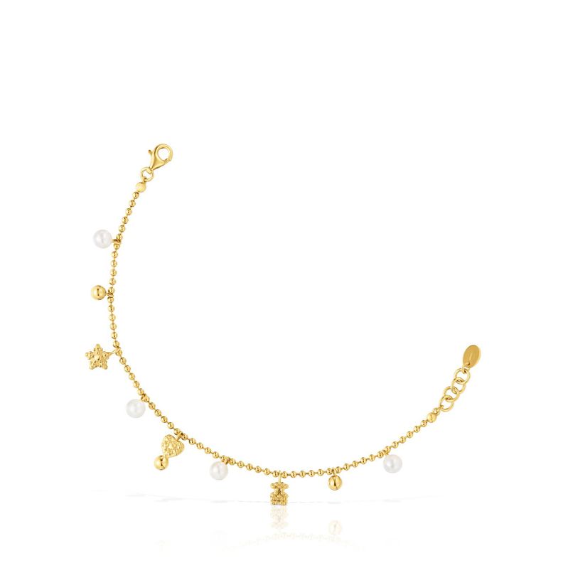 Pulsera cadena con baño de oro de 18 kt sobre plata-0