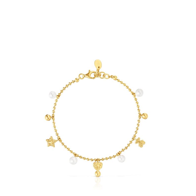 Pulsera cadena con baño de oro de 18 kt sobre plata-1