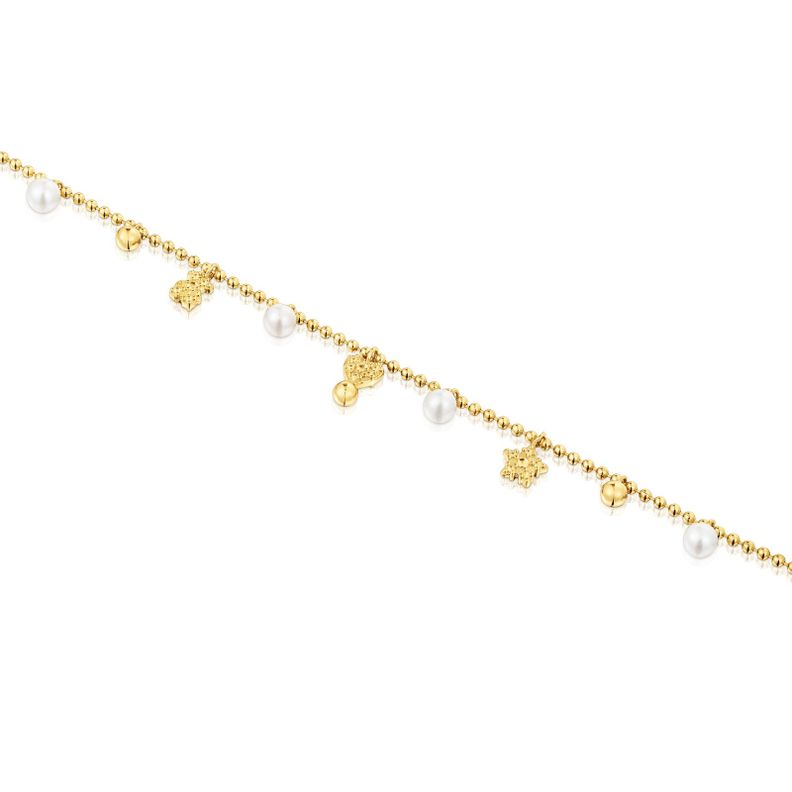 Pulsera cadena con baño de oro de 18 kt sobre plata-2
