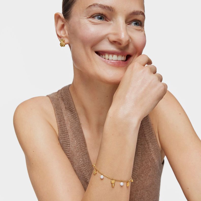 Pulsera cadena con baño de oro de 18 kt sobre plata-4