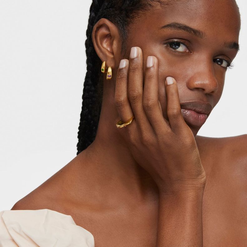 Anillo grande flor con baño de oro 18 kt sobre plata-3
