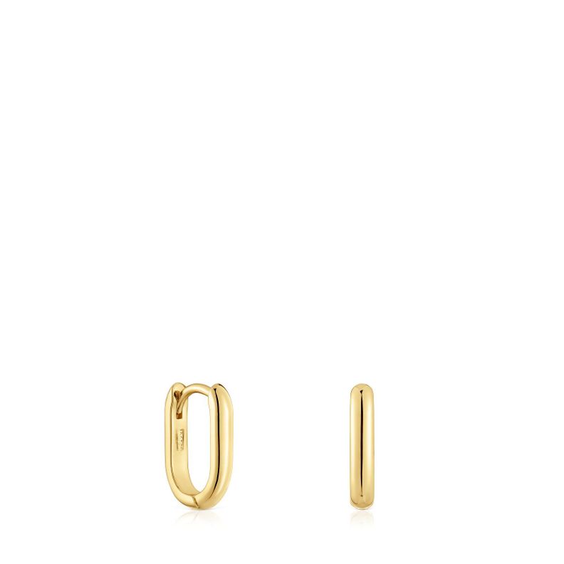 Aros cortos con baño de oro 18 kt sobre plata 12 mm-0