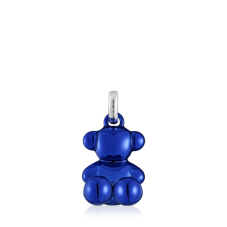 Colgante oso mediano de acero en color azul marino Bold Bear-0