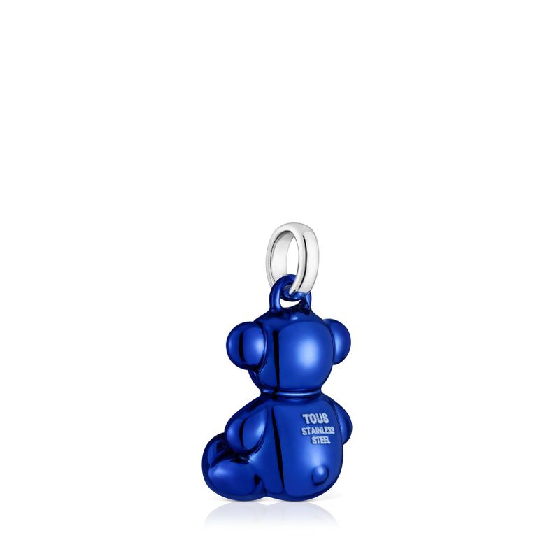 Colgante oso mediano de acero en color azul marino Bold Bear-2